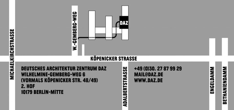 Wegbeschreibung DAZ, Deutsches Architektur Zentrum, Grafik DAZ